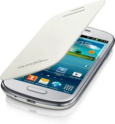 Samsung Custodia COVER ORIGINALE Flip per Galaxy S3 mini GT-I8190 Bianco - Immagine 1 di 4
