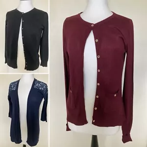 🩶M&S .. WAREHOUSE.. DOROTHY PERKINS .. 3 Fine Knit Cardigans Size 10🩶 - Picture 1 of 8