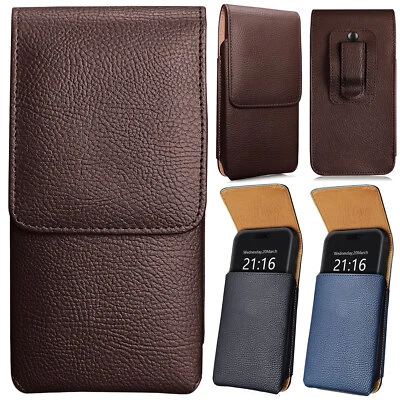 Vertical Leather Belt Clip Loops Case Cover For Apple iPhone 16 Plus/16 Pro Max - Image 1 of 4