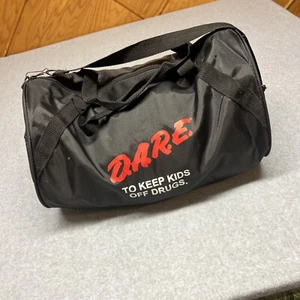 Vintage Dare Duffel Bag Black Red Tote To Keep Kids Off Drugs Y2K 90s - Picture 1 of 6
