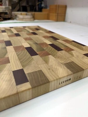 Butcher Block Number 168, End grain, Made from Poplar, Alder & Sapele - Image 1 of 4