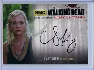 2016 Emily Kinney Cryptozoic The Walking Dead Season 4 Autograph AU Beth Green - Picture 1 of 2