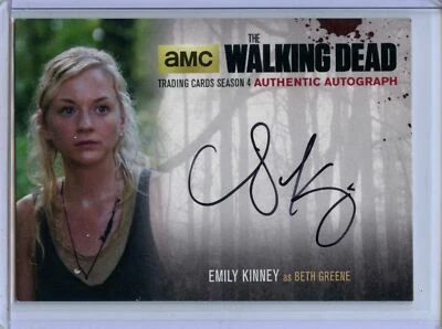 2016 Emily Kinney Cryptozoic The Walking Dead Season 4 Autograph AU Beth Green - Image 1 of 2