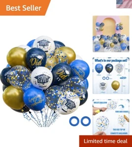 74 Pack Graduation Balloons Set - Navy Blue Gold 12 Inch Decor for Class of 2025 - Picture 1 of 9