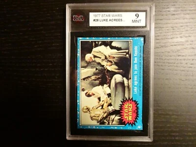 1977 STAR WARS S1 (Blue) #28 Luke Agrees To Join Ben Kenobi KSA 9 ~ PSA (MINT)💎 - Image 1 of 3