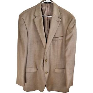Chaps Men’s Blazer Beige Poly Rayon Linen Sport Coat 2 Button 48L