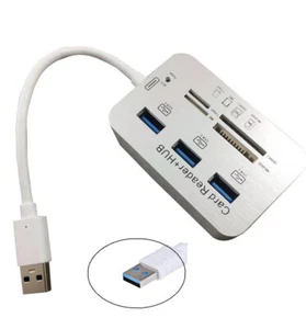 USB 3.0 Hub U Flash Disk MS SD M2 TF Card Reader Adapter For Laptop Computer PC - Picture 1 of 10