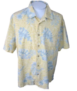TRADER BAY Men Hawaiian ALOHA shirt pit to pit 27 tropical floral luau camp tiki - Picture 1 of 8
