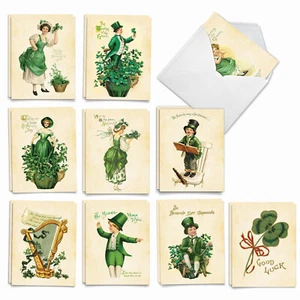 20 Asst'd St. Patrick's Day Notecards w/ Envelopes(2 of Each) Irish Vintage - Picture 1 of 6