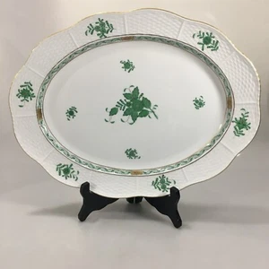 Bandeja Herend Chino Ramo Verde Flores Apponyi Porcelana De Colección - Imagen 1 de 6