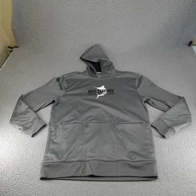 Reel Legends Hoodie Mens Large Gray Firstmate Fishing Performance Pockets - Image 1 of 4