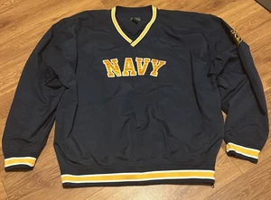 Y2K VTG Gear For Sports USA Navy Jacket Blue & Yellow Pullover Windbreaker S XXL - Picture 1 of 7