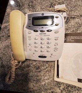 Altavoz de escritorio o pared blanco roto GE teléfono fijo con cable modelo 27938GE1-A - Imagen 1 de 3