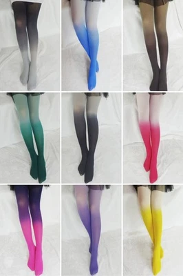 WOMEN'S VELVET OMBRE GRADIENT PANTYHOSE TIGHTS SLIM LOLITA COSPLAY STOCKINGS - Image 1 of 3