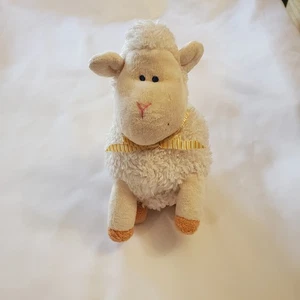 Carter’s Child Of Mine Plush Shaggy Lamb Rattle Yellow Ribbon Bow - Picture 1 of 5