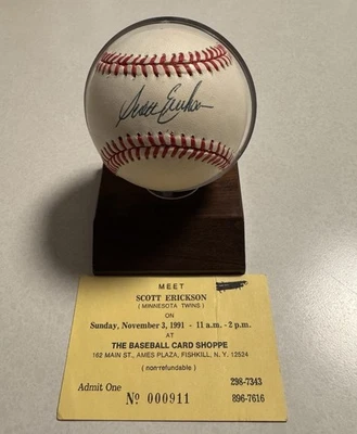 Béisbol autografiado por Scott Erickson Foto 1 de 4