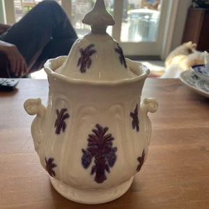 Antique Adderley English Ironstone Sugar Bowl Blue Grape Chelsea Pattern  - Picture 1 of 8