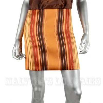 FALDA GUCCI ESTAMPADO RAYAS MEZCLA SEDA MULTICOLOR CORTA $950 talla IT 36 US 0 Foto 1 de 4