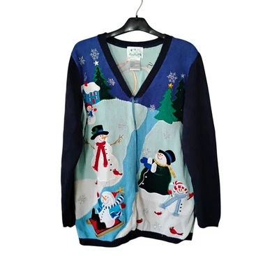 The Quacker Factory 90s Snowman Holiday Sweater Size M - Image 1 of 4