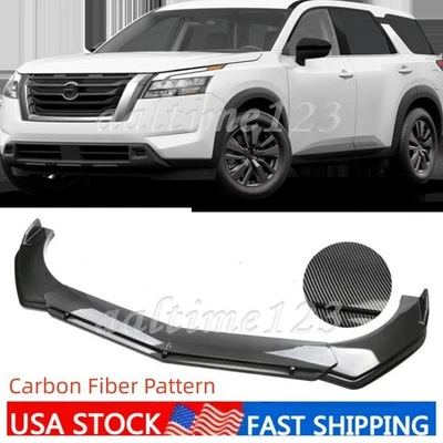 For Nissan Pathfinder Carbon Fiber Pattern Front Bumper Lip Body Splitter Kit US Foto 1 de 4