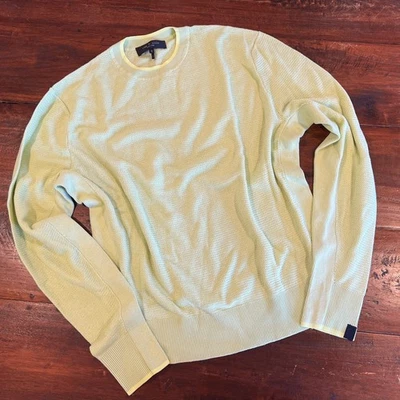 Men's RAG & BONE Yellow Hemp Cotton Blend Crew Classic Fit Sweater L - Image 1 of 4