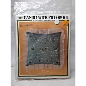 Vintage MH Yarns Candlewick Pillow Kit CW11 Willow Green 14x14 - Picture 1 of 6
