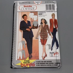Burda 3401 Couture Pattern Coordinates Jacket Pants Skirt SZ 18 to 28 Uncut OOP - Picture 1 of 5