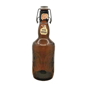 Ultenmunster Brauer Bier Amber Glass Porcelain Top Beer Bottle - Picture 1 of 5