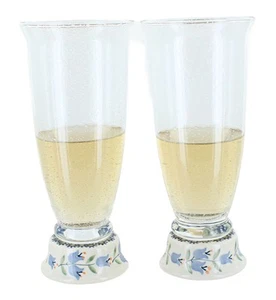 Blue Rose Polish Pottery Tulip 2 Piece Beer Glass Set - Imagen 1 de 1