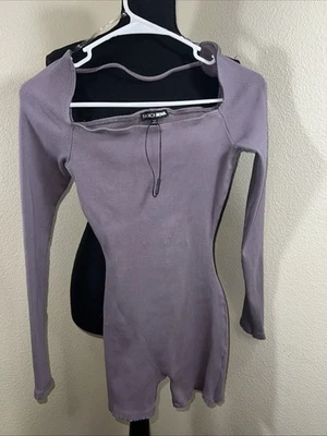 Moda Nova Mameluco Dalia Lavanda Arrancada Grande Acanalado Foto 1 de 4