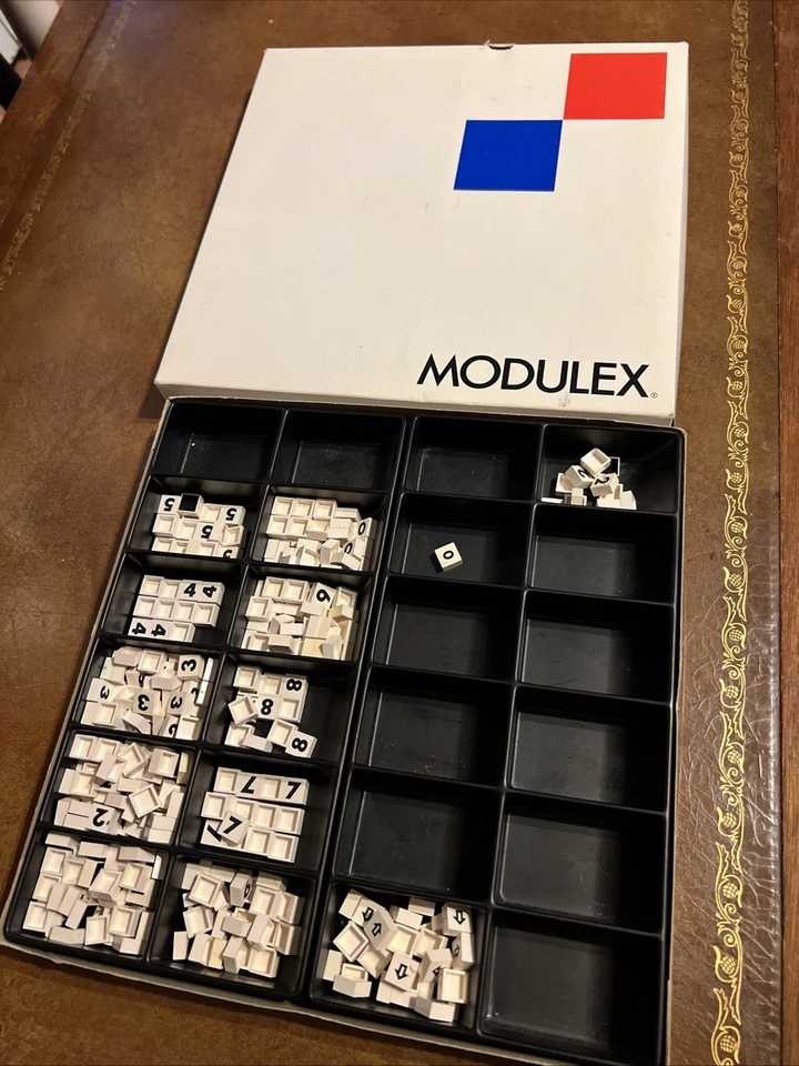 Vintage Modulex Number Lot Box 1980s Signage Tiles WHITE 2x2 - Image 1 of 1