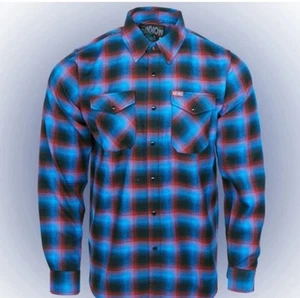 Camicia uomo Dixxon The Jason in flanella a quadri manica lunga nuova senza etichetta taglia M - Foto 1 di 3