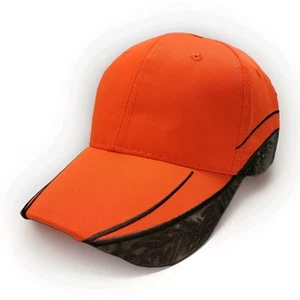 Vintage Y2K Realtree Camo Blaze Orange Hat Two Tone Tribal Strapback Cap - Picture 1 of 9