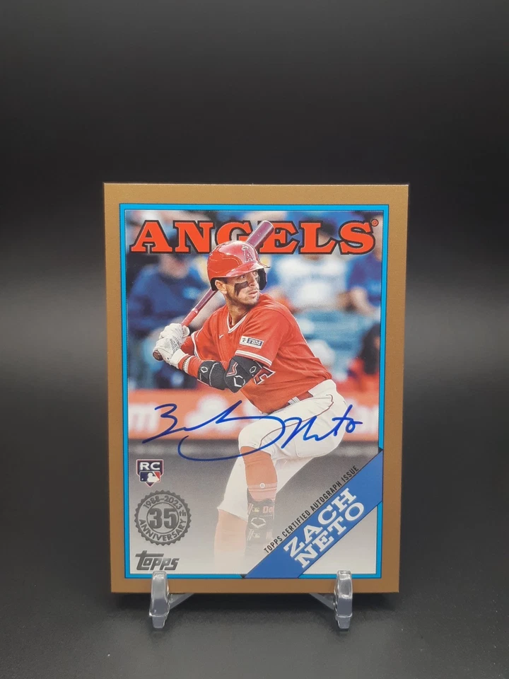 2023 Topps Zach Neto Auto RC 1988 Gold /50 Angels 88BAU-ZAN Rookie - Image 1 of 2