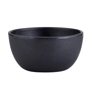 Durable Black Cast Iron Bowl, Medium, Round, 32 fluid ounces - Picture 1 of 7