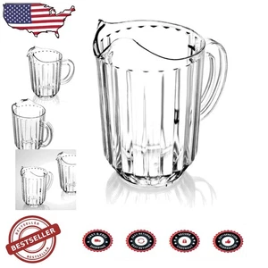 60 oz Water Pitcher Set 12 Clear Polycarbonate Impact & Temp Resistant - Picture 1 of 9