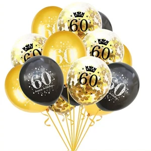 SHUNTAI 60th Birthday Balloons Black and Gold 60th Birthday Decorations for M... - Picture 1 of 8
