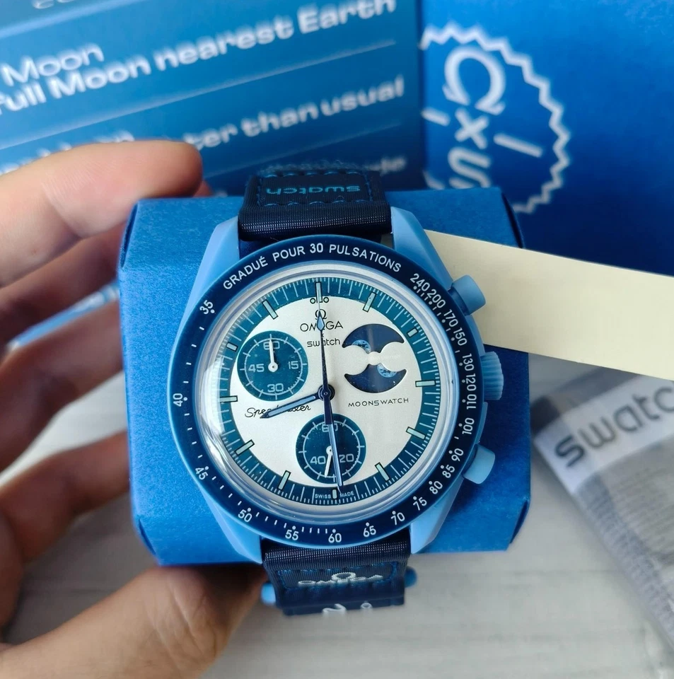 OMEGA x Swatch MoonSwatch Mission To BLUE MOON Watch -With Box - Image 1 of 4