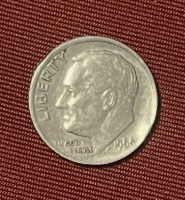 1966 Roosevelt Dime. Error On In God We Trust. Front And Back Die Breaks - Image 1 of 2