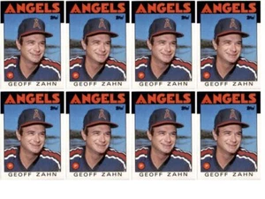 (8) 1986 Topps #42 Geoff Zahn California Angels Card Lot - Picture 1 of 2