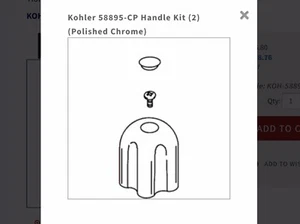 Kohler 58895-CP Handle Kit In Polished Chrome (2) Handles - Picture 1 of 3