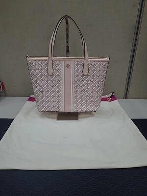 Nuevo Tory Burch Rubor Polvo Geo Logo Todo Mini Top Cremallera Bolso/Bolso de Mano Foto 1 de 4