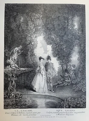 Antoine Watteau - la cascade - La Fontaine - The Fountain - fêtes galantes  - Bild 1 von 4
