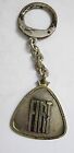 FIAT   RARE  keychain REAL VINTAGE OLD METAL  SILVER COLOR WHITE METAL