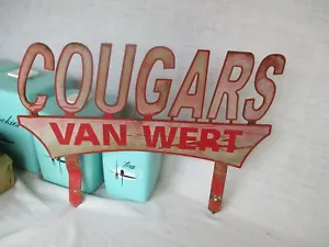 Cougars Van Wert Vintage Metal Sign Ohio 18 x 13 1/4 - Picture 1 of 10