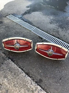 1965 Ford Fairlane 500 Tail Light Lens Housing Assembly Chrome Trim Pair - Picture 1 of 6