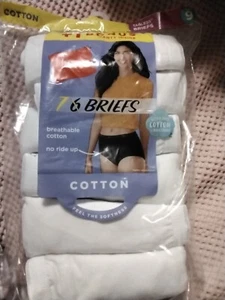 Women's Underwear Hanes Ultimate® 6+1 Bonus Pack Cotton Brief Panty Size 9 New  - Picture 1 of 5