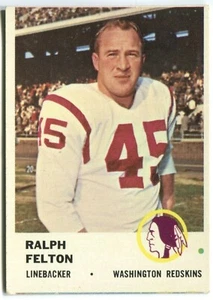 1961 Fleer #115 Ralph Felton Washington Redskins - Picture 1 of 2