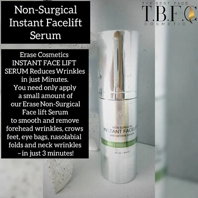 ERASE COSMETICS Erase Cosmetic 3 Minute Instant Face-Lift Serum Anti-Ageing Anti-Wrinkle Beauty