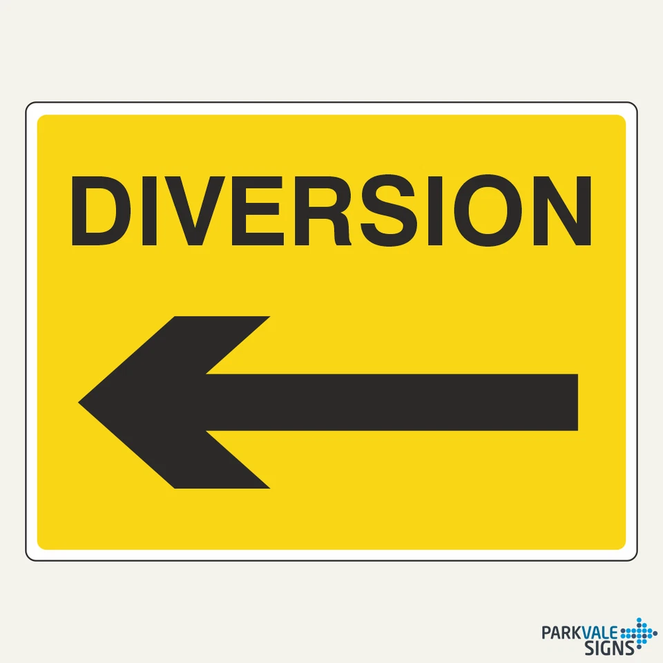 LI-SAFETY Diversion Arrow Left Sign - Temporary Traffic Sign
